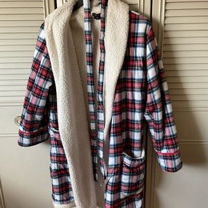 J Crew women’s S/M red flannel bathrobe